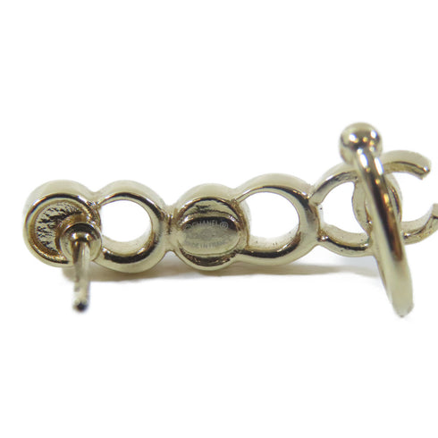 CHANEL CC Pierced Earrings With Ear Cuffs A22P Metal Crystal Gold