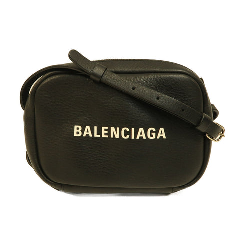 BALENCIAGA SHW Camera Bag Shoulder Bag Calfskin Leather 489809 Black