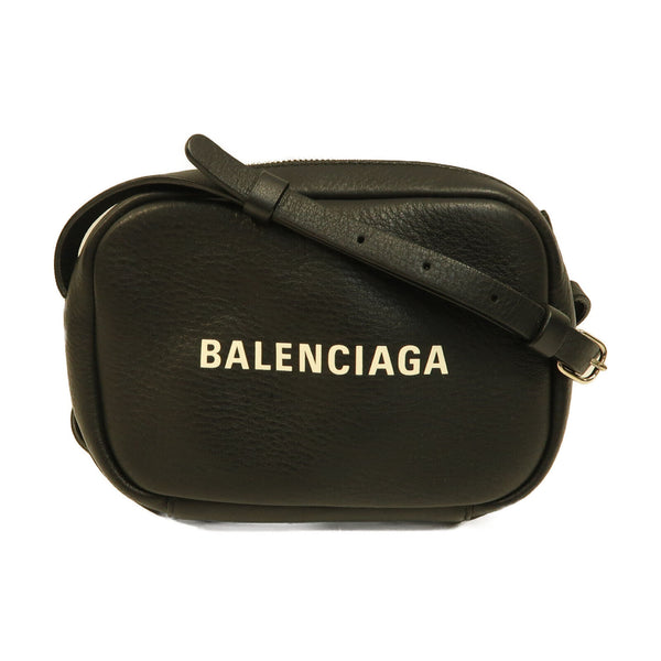BALENCIAGA SHW Camera Bag Shoulder Bag Calfskin Leather 489809 Black