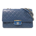 CHANEL CC GHW Chain Shoulder Bag Calfskin Leather Blue v3
