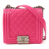 CHANEL CC Boy Chanel Chain Shoulder Bag Calfskin Leather Pink