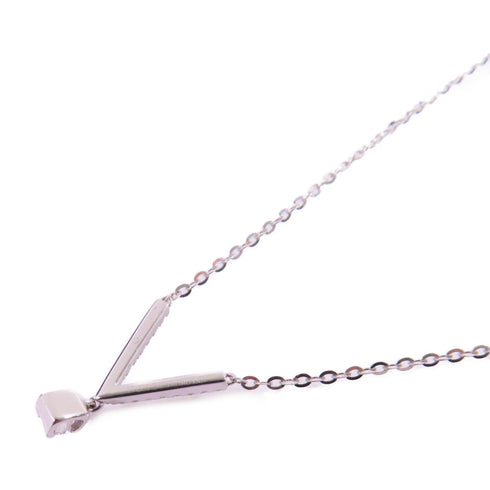 Jewelry 0.102ct/0.080ct Diamond Necklace 18K White Gold