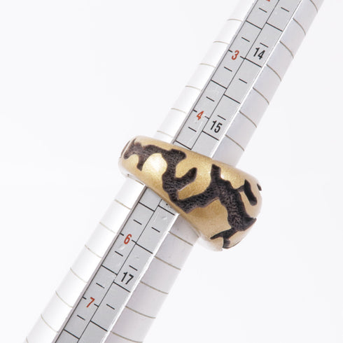 LOUS VUITTON LV Wood Ring US#5 Gold/Brown Ring AQ10477