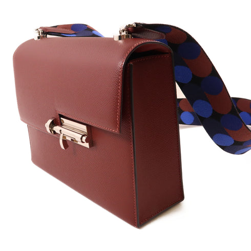 HERMES PHW Verrou 23 Shoulder Bag Epsom Leather Rouge H