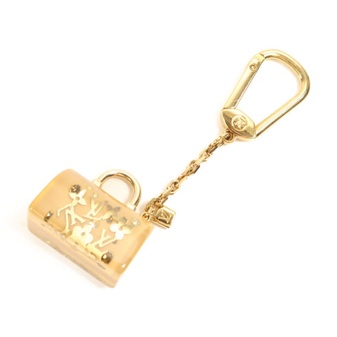 LOUIS VUITTON LV GHW Key Ring Charm PVC Beige