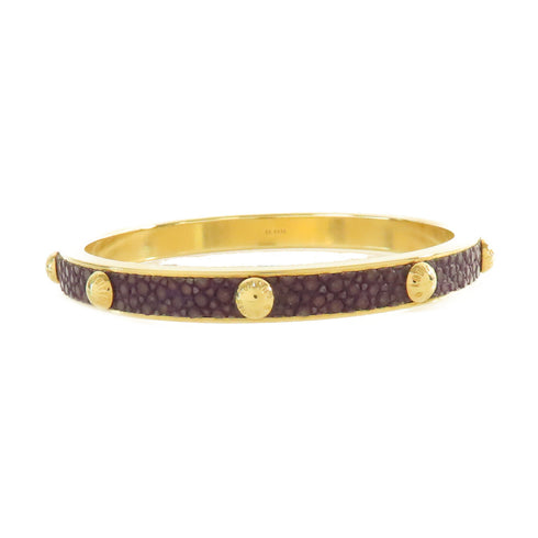 LOUIS VUITTON LV Bangle S Metal Purple Gold Tone Color