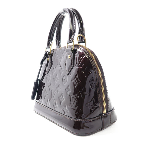 LOUIS VUITTON LV GHW Alma BB 2 Way Shoulder Handbag M91678 Vernis Burgundy v1
