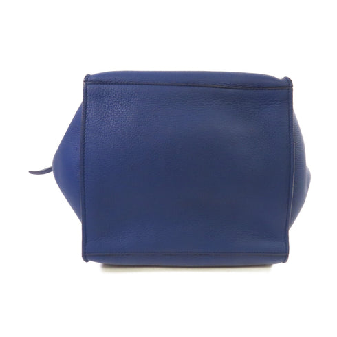 CELINE Small Big Bag With Long Strap Shoulder Bag Handbag Calfskin Leather Blue