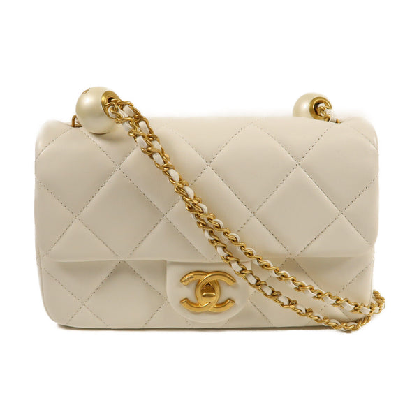 CHANEL CC GHW Mini 20 Chain Shoulder Bag Lambskin Leather