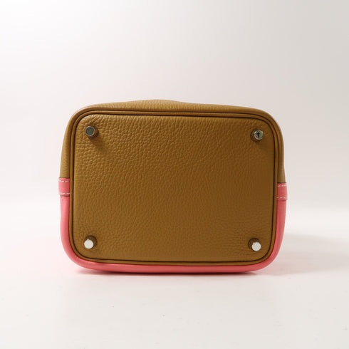 HERMES Picotin Lock Casaque Hand Bag Clemence Pink/Brown