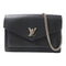 LOUIS VUITTON LV SHW Mylockme Chain Shoulder Bag M63471 Calfskin Leather Black v1