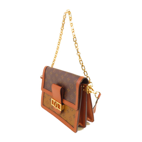 LOUIS VUITTON LV GHW Dauphine MM Handbag Shoulder Bag M45958 Mono-Reverse Brown