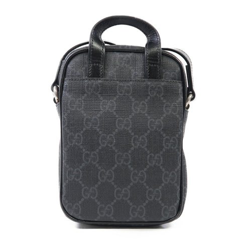 GUCCI GG SHW Shoulder Bag 672952 Coated Canvas Black