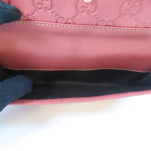 GUCCI GG SHW Long Bifold Wallet 146199 Calfskin Leather Pink