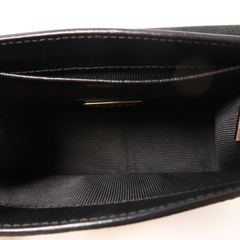 Furla GHW Chain Shoulder Bag Calfskin Leather Black