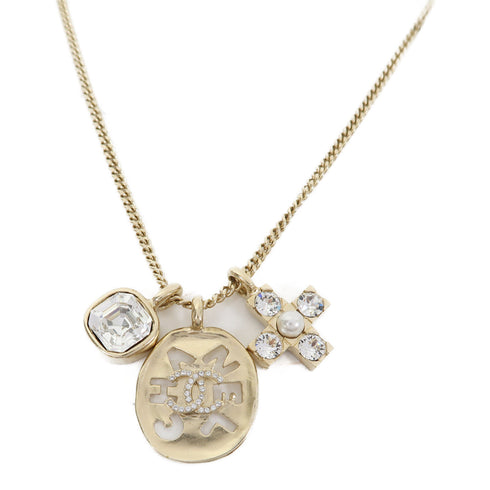 CHANEL CC Necklace P21/K Metal Gold