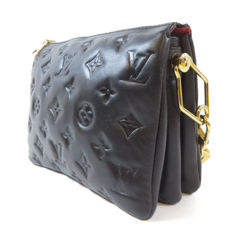 LOUIS VUITTON LV GHW Coussin BB 2Way Shoulder Bag M59598 Monogram Embossed Black