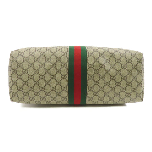 GUCCI GG GHW Shoulder Tote Bag 631685 Coated Canvas Brown