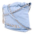 CHANEL CC SHW Chanel 22 Mini Chain Shoulder Bag Calfskin Leather Blue