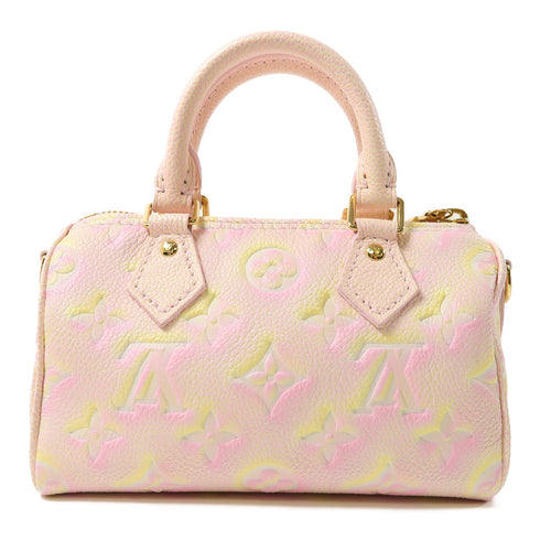 LOUIS VUITTON LV GHW Nano Speedy 2 Way Bag M81508 Monogram Empreinte Pink/Yellow