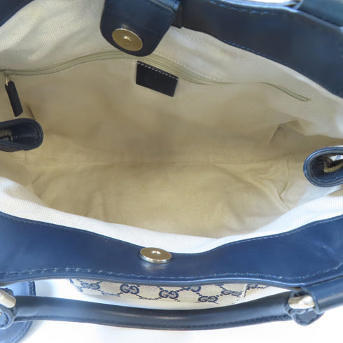 GUCCI GHW GG Sukey Canvas Handbag Shoulder Bag 211944 Canvas Brown Blue