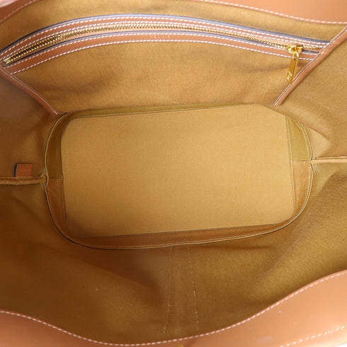 CELINE GHW Cabas Shoulder Bag 115072 Coated Canvas Brown