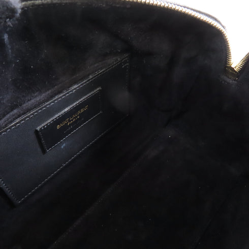SAINT LAURENT YSL GHW 2way Shoulder Bag Calfskin Leather Black