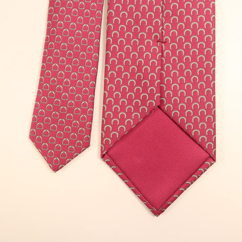 HERMES Tie Ties Silk Pink