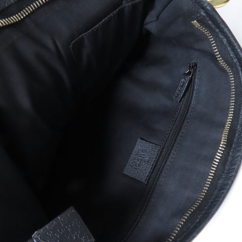 GUCCI GG GHW Shoulder Bag Canvas Black