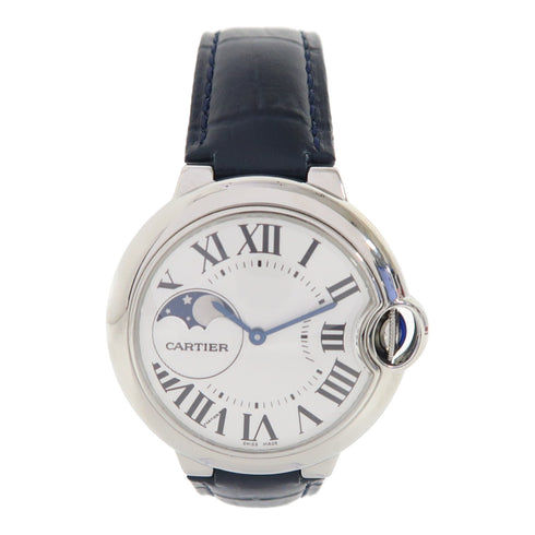 CARTIER Ballon Bleu Moonphase Automatic Watch WSBB0020 Steel Silver