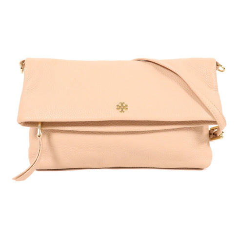 Tory Burch GHW Shoulder Bag Calfskin Leather Pink