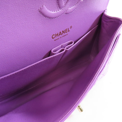 CHANEL Quilted CC GHW Classic Chain Shoulder Bag Patent Leather Purple
