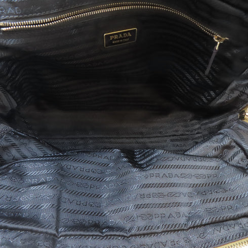 PRADA GHW Shoulder Handbag Nylon Gold Yellow