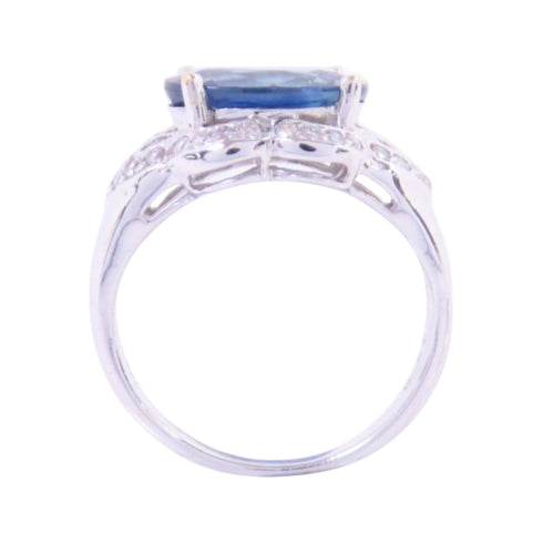 JEWELRY Sapphire Diamond Ring US#4.25 18K White Gold