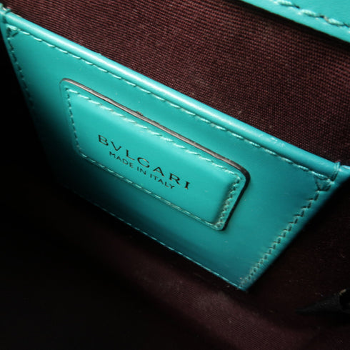 BVLGARI GHW Serpenti Forever 2Way Shoulder Hand Bag Calfskin Leather Green