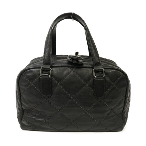 CHANEL CC SHW Totebag Calfskin Leather Black