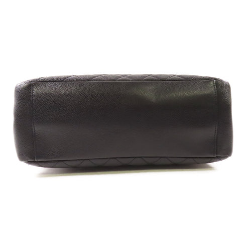 CHANEL CC SHW GST Grand Shopping Tote Shoulder Bag Calfskin Leather Black