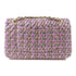 CHANEL CC GHW Classic 25 Chain Shoulder Handbag A01112 Tweed Purple Pink