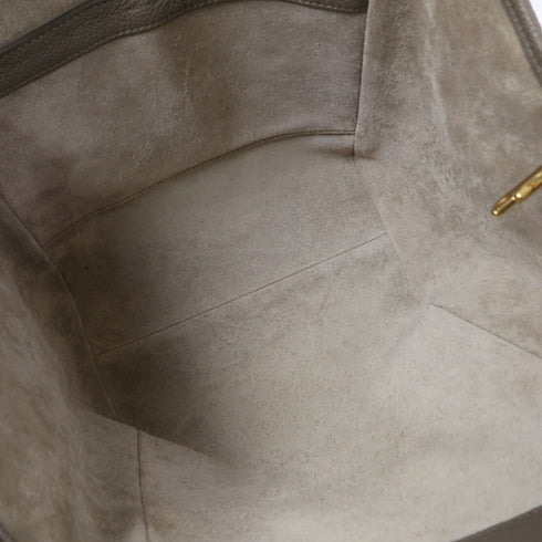 CELINE GHW 2 Way Shoulder Bag 194073CR7 Calfskin Leather Gray Taupe