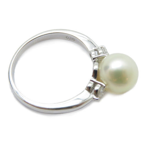 FINE JEWELRY Pearl Diamond Ring PT900 Platinum US#6.5