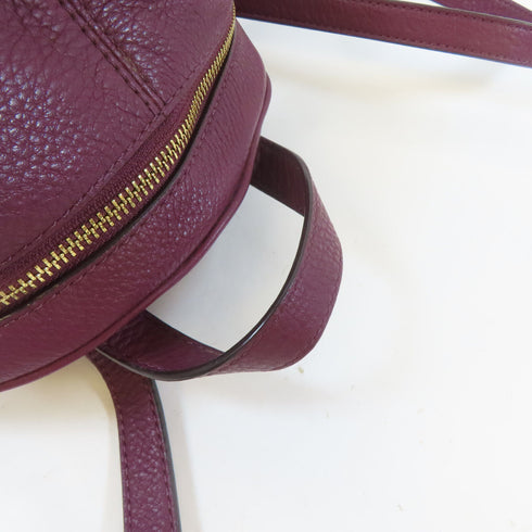 Michael Kors MK GHW Backpack Rucksack 3MS5DN Calfskin Leather Purple