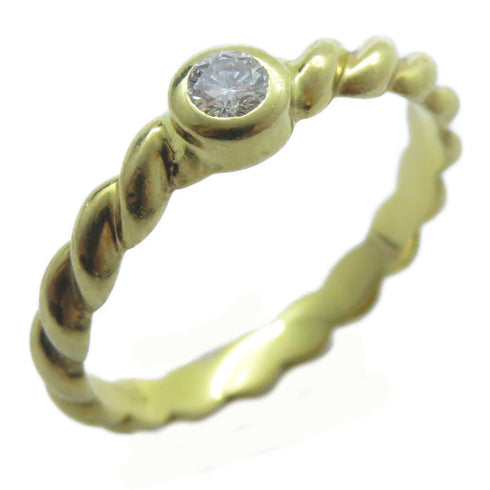 TIFFANY&CO Diamond Ring 18K Yellow Gold Diamond US#6.75