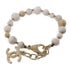 CHANEL CC Bracelet Metal Gold White