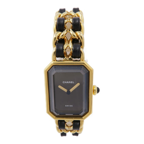 CHANEL CC Premiere L H0001 Quartz Watch Gold Plated/Leather Belt