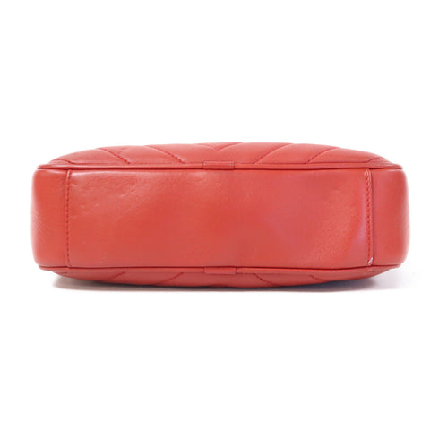 CHANEL CC GHW Chevron Pyramid Camera Case Shoulder Bag Lambskin Leather Red