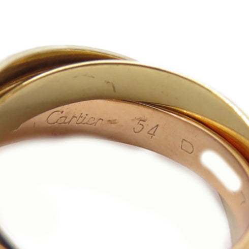 CARTIER Trinity Ring B4234200 18K Yellow White Pink Gold US#6.75 Cartier#54