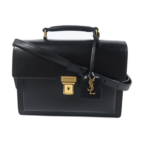 SAINT LAURENT YSL GHW Shoulder Bag 2Way Handbag 392264 Calfskin Leather Black