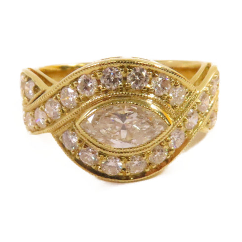 FINE JEWELRY 0.706ct Diamond 0.76ct Diamond Ring 18K Yellow Gold US#5.75