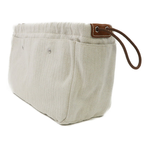 HERMES PHW Inner Bag Clutch Canvas White
