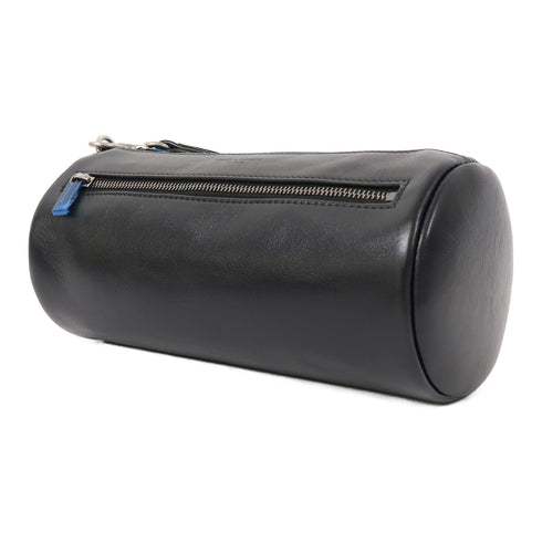 YVES SAINT LAURENT YSL SHW Clutch Bag Pouch Calfskin Leather Black